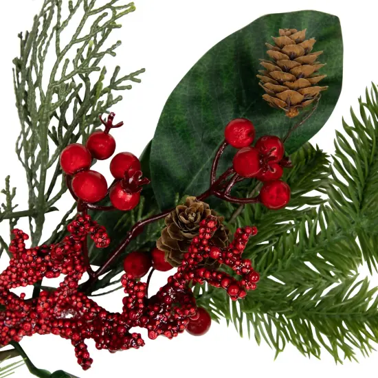 Northlight Pinecones and Berries Artificial Christmas Garland - 6' x 8" - Unlit Green {7}