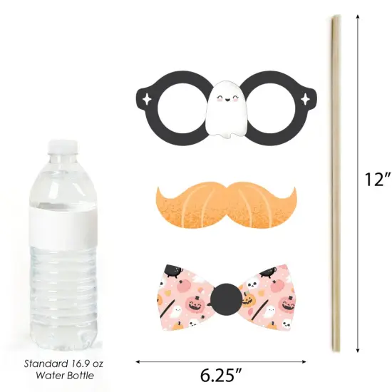 Big Dot of Happiness Pastel Halloween - Pink Pumpkin Party Photo Booth Props Kit - 20 Count {6}