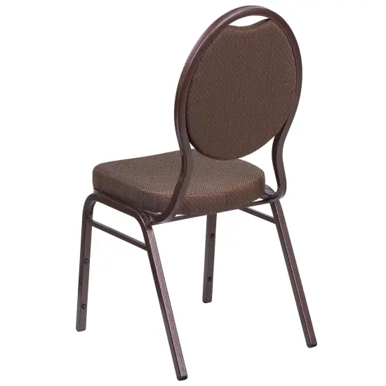 Emma and Oliver Teardrop Back Stacking Banquet Dining Chair BlackFab/SilverVein {9}