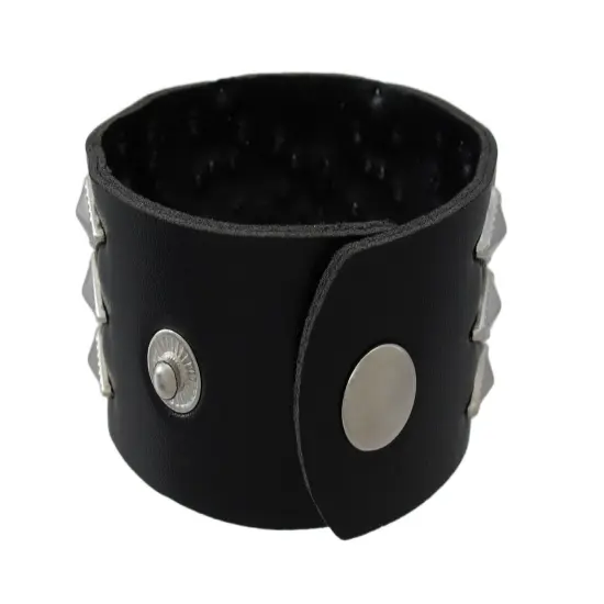 Black Vinyl Wristband with Round and Diamond Shaped Studs {4}
