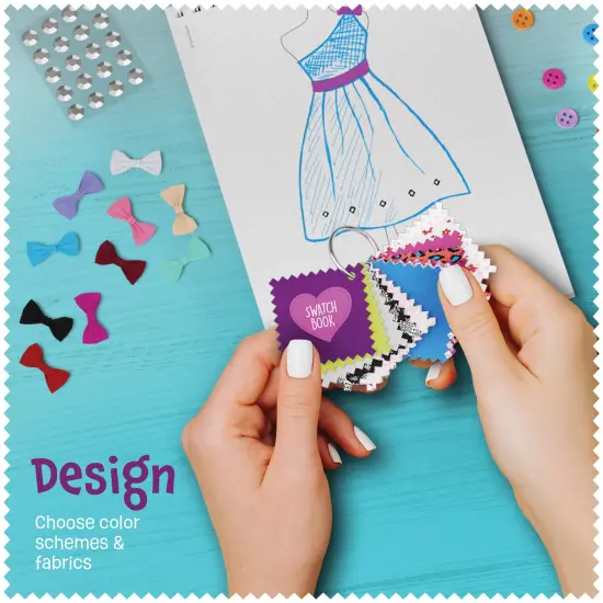 Pretty Me Fashion Design Studio - Sewing Kit for Kids - Designer Dress Girls Arts Crafts Kits Ages 6, 7, 8, 9, 10, 11, 12 Age - Sketch, Sew, Style - Kid Art Projects Gift - Girl Craft Activities Gifts {4}