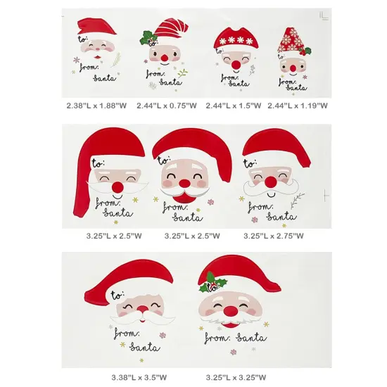 Wrapables Santa Claus Sticker Labels, Christmas Holiday Name Tags for Gifts & Stationery (45pcs) {2}