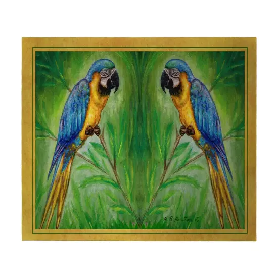 Betsy Drake Blue Macaws 30 Inch By 50 Inch Comfort Floor Mat {1}