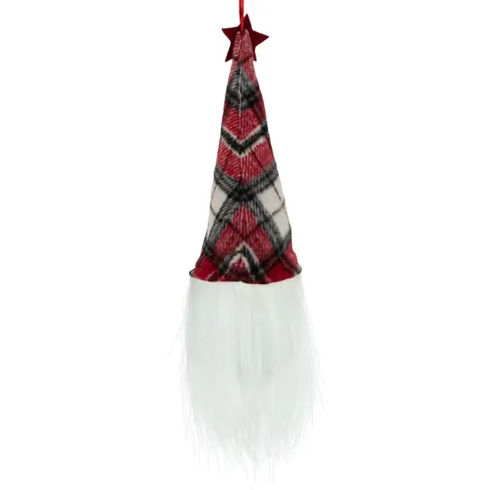 Northlight 9" LED Lighted Red Plaid Gnome Christmas Ornament {7}