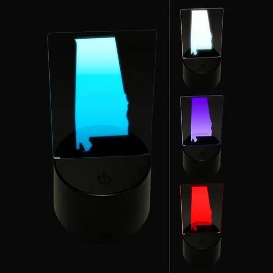Alabama State Silhouette 3D Illusion LED Night Light Sign Nightstand Desk Lamp {1}