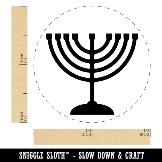 Menorah Hanukkah Self-Inking Rubber Stamp for Stamping Crafting Planners UV {1}
