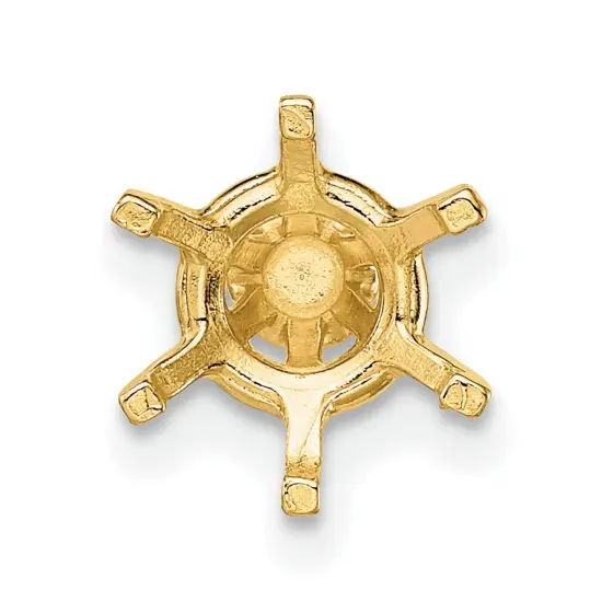 14K Gold 6 Prong Round Peg Center Head Setting (5.80 to 8.20mm) {2}