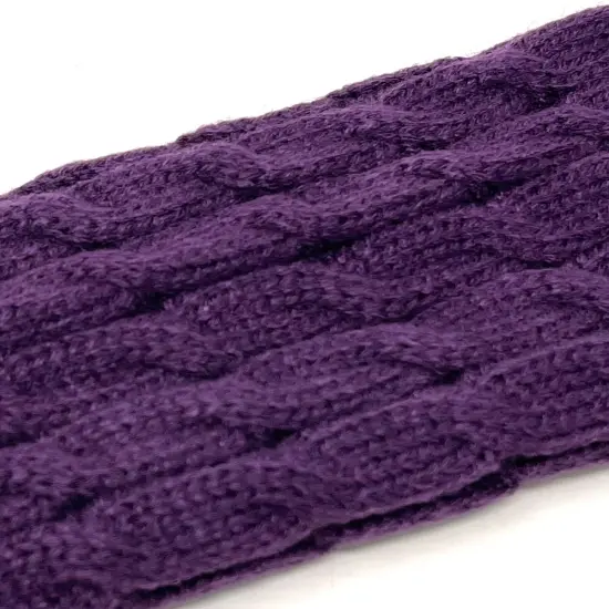 Wrapables Women's Cable Knit Leg Warmers Purple {3}