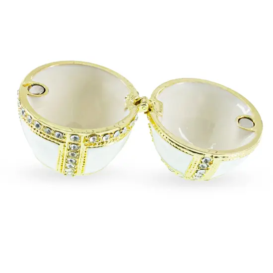 1890 Danish Palaces Royal Imperial Easter Egg in White {4}