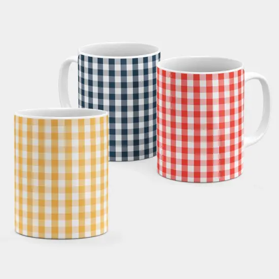 Yellow Gingham Mug {2}