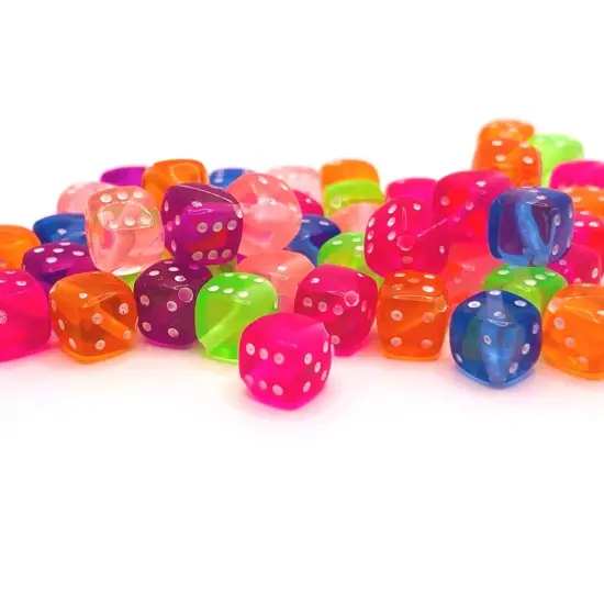 4, 20 or 50 Pieces: Mixed Color Dice Spacer Beads {1}