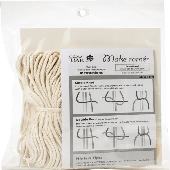 Solid Oak Macrame Plant Hanger Kit-4 Twists {3}