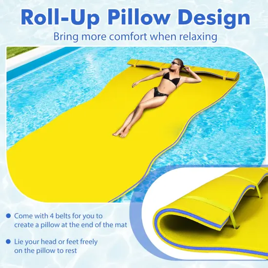 3 Layer Floating Water Pad Foam Mat Yellow {5}