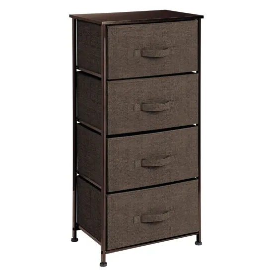 mDesign Tall Dresser Storage Tower Stand with 4 Fabric Drawers {4}