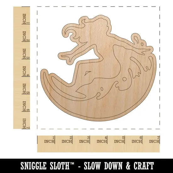 Surfing Surfer Girl on Wave Unfinished Wood Shape Piece Cutout for DIY Craft Projects {1}