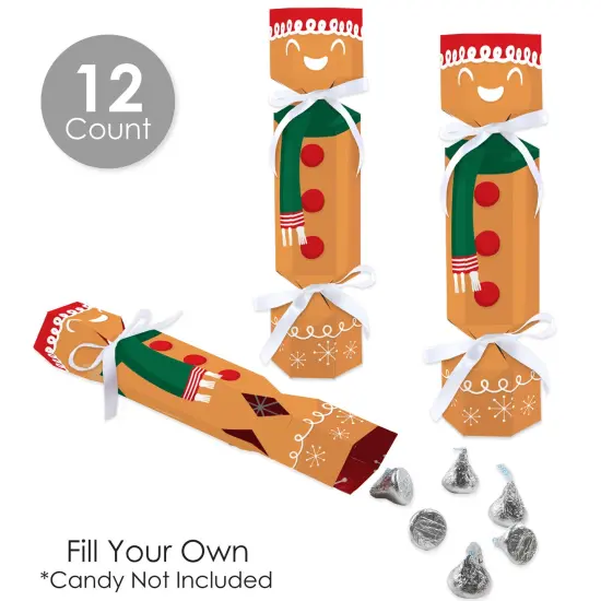 Big Dot of Happiness Gingerbread Christmas - No Snap Gingerbread Man Holiday Party Table Favors - DIY Cracker Boxes - Set of 12 {4}