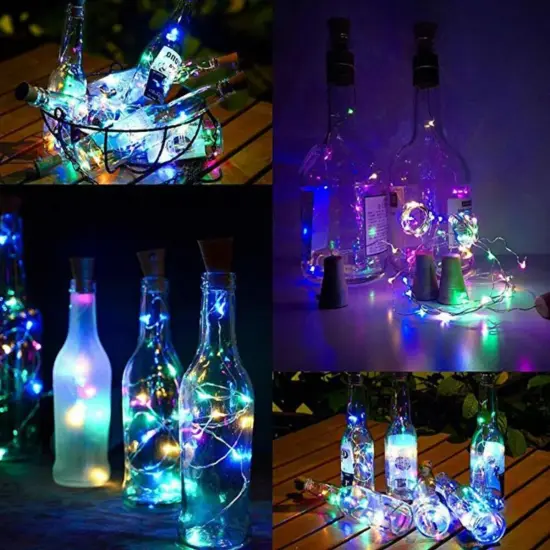 2m Wine Bottle Fairy String Lights 10 Pack Multicolor {3}