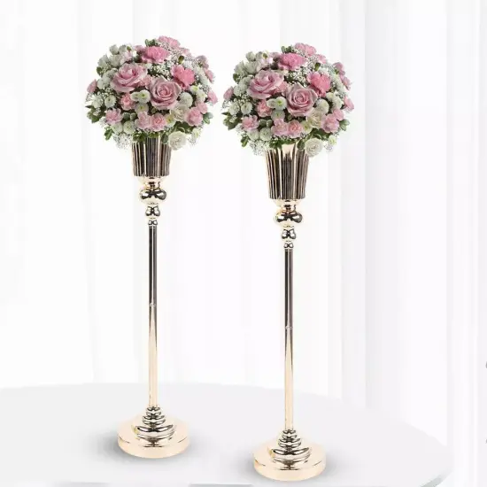 2 Pcs Gold Candelabra Candle Holder Centerpieces for Tables 5 Head Tall Candles {2}
