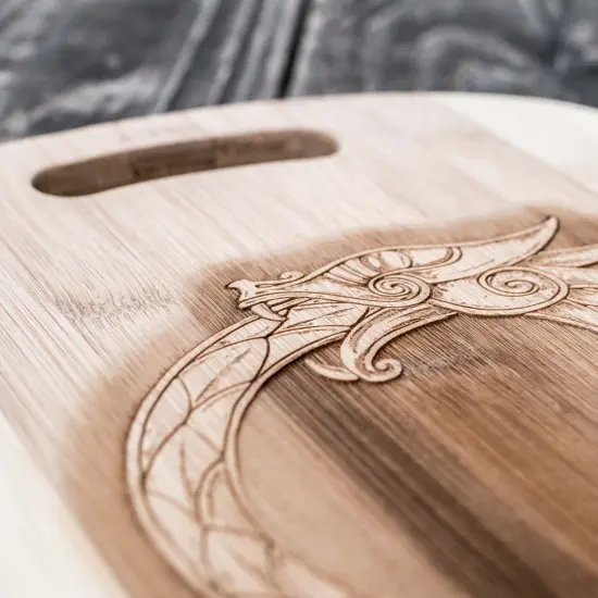 Celtic Dragon - Cutting Board 14''x9.5''x.5'' Bamboo {3}