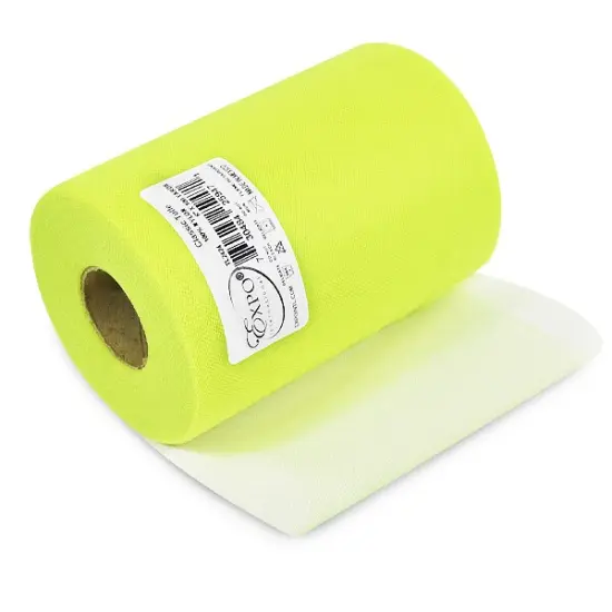 Premium Matte Tulle Spool of 6-inch X 100 Yards Yellow {1}