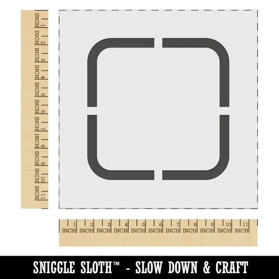 Square Rounded Corners Border Outline Wall Cookie DIY Craft Reusable Stencil {1}