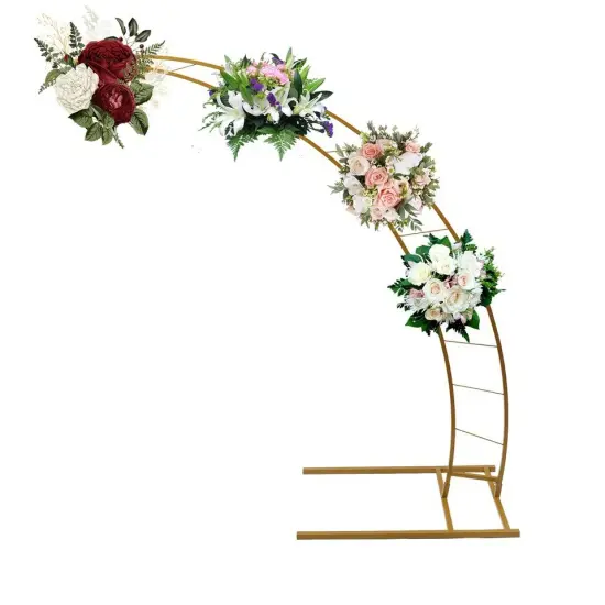 6.5ft Metal Crescent Moon Arch Wedding Party Plant Climbing Backdrop Stand Rack {1}
