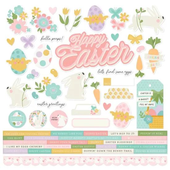 Hoppy Easter Cardstock Stickers-12"X12" {1}