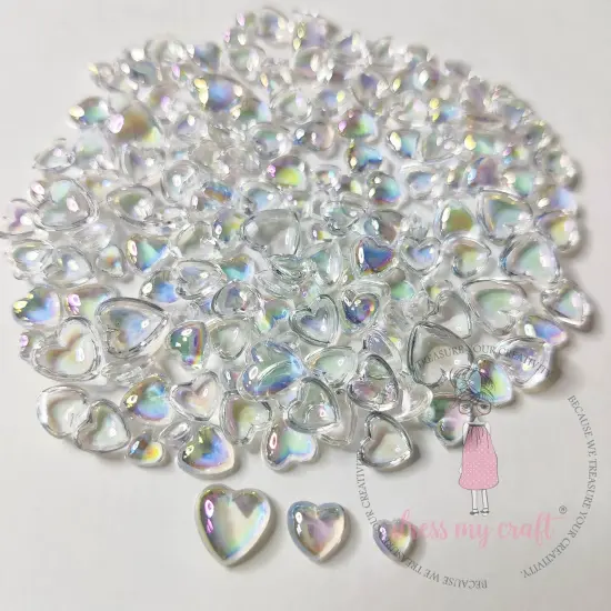 Dress My Craft Water Droplet Embellishments 8g-Rainbow Heart - Assorted Sizes {1}