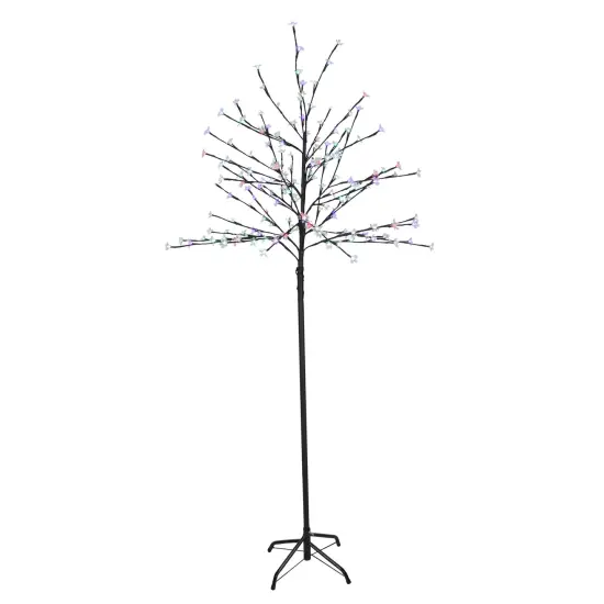 Northlight LED Lighted Artificial Cherry Blossom Tree - 6' - Color Changing Lights Multi {4}