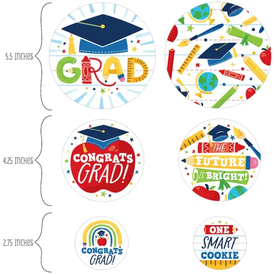 Big Dot of Happiness Elementary Grad - Kids Graduation Party Giant Circle Confetti - Party Decorations - Large Confetti 27 Count {3}