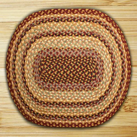 Earth Rugs C-357 Burgundy / Gray / Cream Oval Braided Rug 6 Feet x 9 Feet {1}