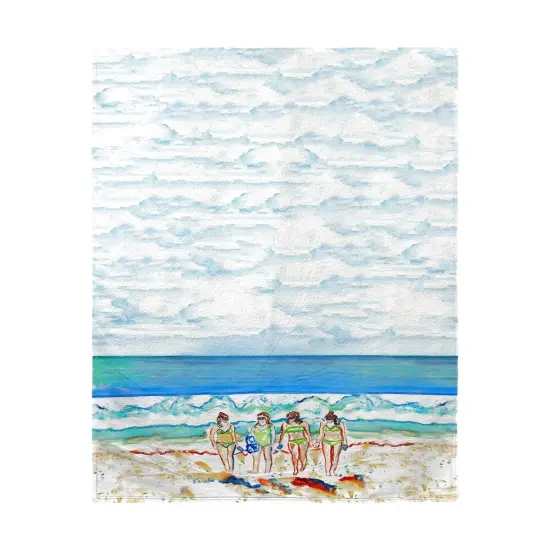 Betsy Drake The Girls Walking Beach Towel Multicolor {1}