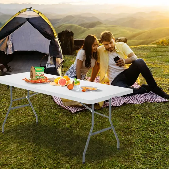 6' Folding Portable Plastic Outdoor Camp Table {2}