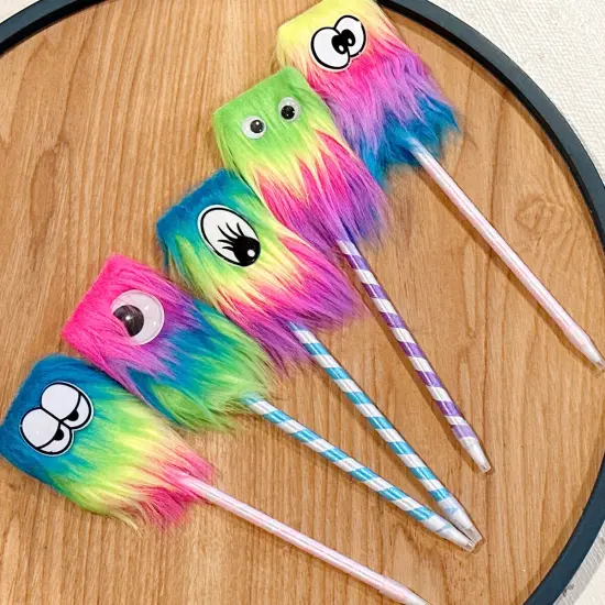 Wrapables Fluffy Rainbow Monster Pens (Set of 5) {6}