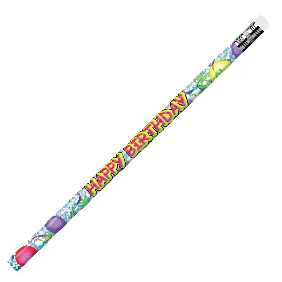 Happy Birthday Glitz Pencils, 12 Per Pack, 12 Packs {1}