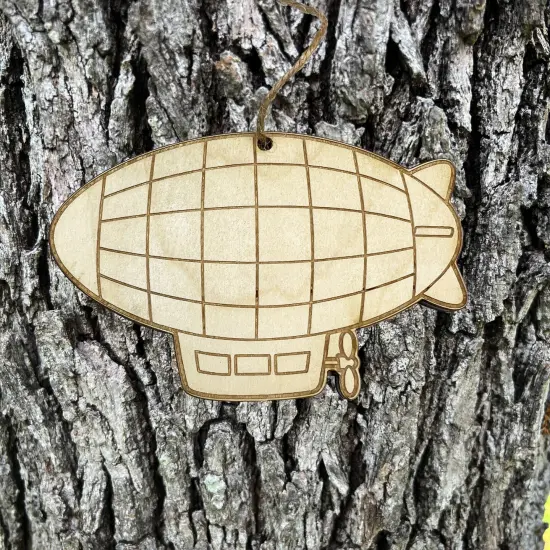 Zeppelin Blimp - Ornament Raw Wood {4}