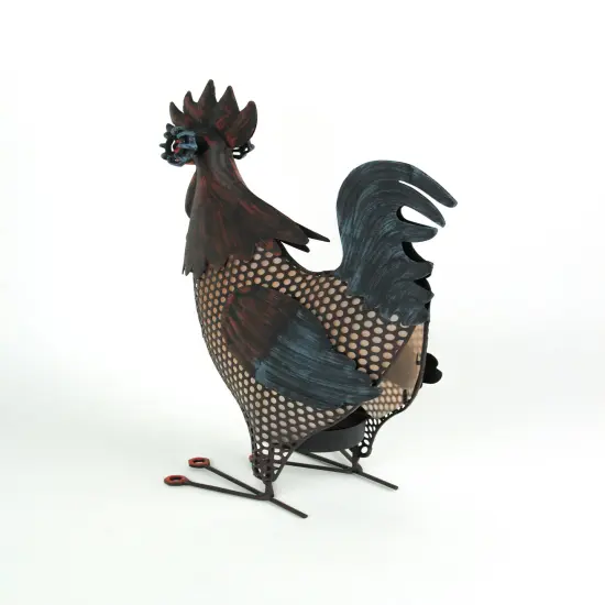 Industrial Farmhouse Brown Metal Rooster Battery Powered Accent Light {5}