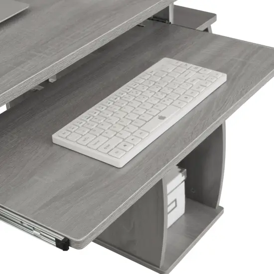 Techni Office Solutions 47.25" Gray Unique Techni Mobili Complete Workstation Computer Desk with Storage {7}