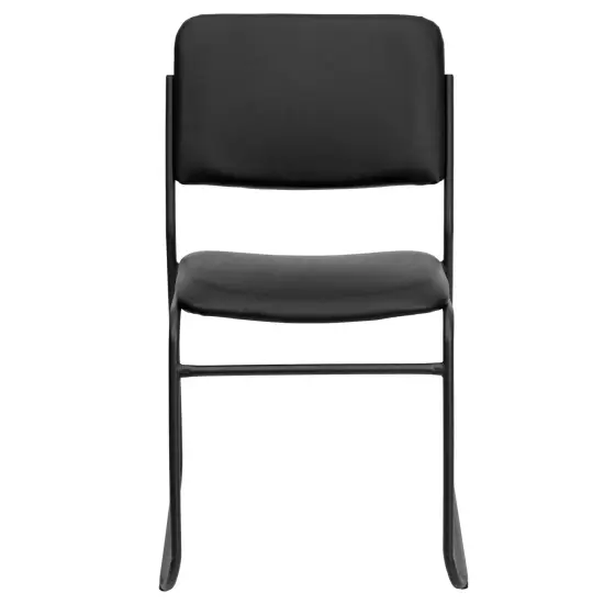 Emma and Oliver 5 Pack 500 lb. Capacity High Density Stacking Chair with Sled Base BlackFabric/Chrome {7}