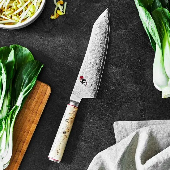 Miyabi Birchwood SG2 7-inch Rocking Santoku Knife {5}
