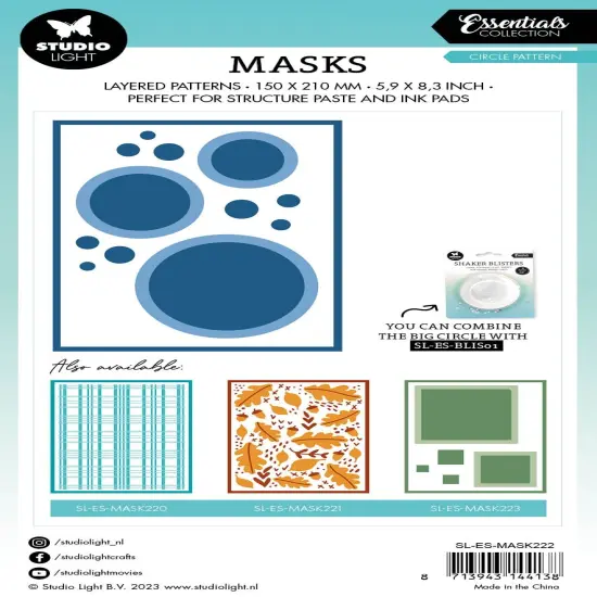 Studio Light Essentials 5.9"X8.25" Stencil-Nr. 222, Circle Pattern {3}