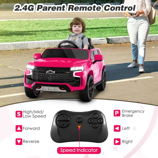Electric Kids Ride-On Car with Remote Control and Music Player Pink {4}