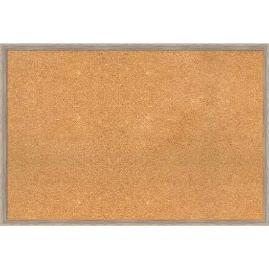 Hardwood Wedge Wood Framed Corkboard, Natural Cork White Wash {1}