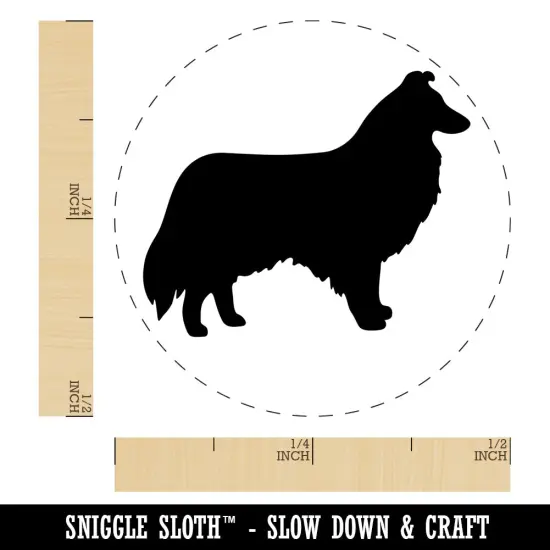 Rough Collie Dog Solid Self-Inking Rubber Stamp for Stamping Crafting Planners Fuchsia {1}