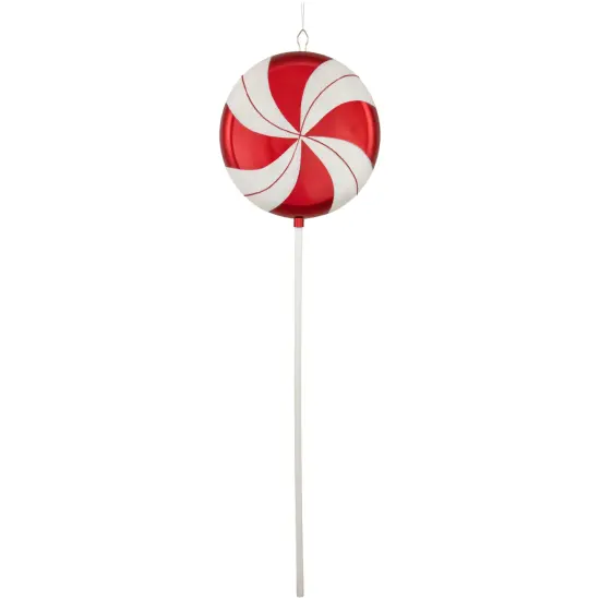 Northlight Peppermint Lollipop with Glitter Shatterproof Commercial Christmas Ornament - 42" Red {1}