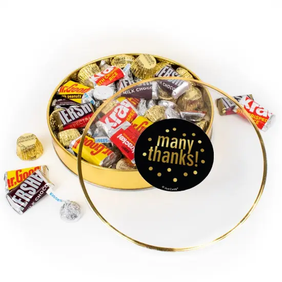 Thank You Candy Gift Tin - Plastic Tin with Hershey's Kisses, Hershey's Miniatures & Reese's Peanut Butter Cups {1}