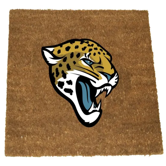 The Memory Company NFL Jacksonville Jaquars Logo Rectangular Coir Door Mat 29.5" x 19.5" Brown {1}