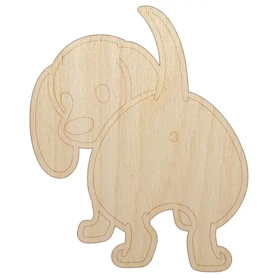 Dachshund from Behind Butt Wiener Dog Unfinished Wood Shape Piece Cutout for DIY Craft Projects {7}