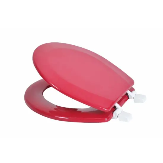 J&V Textiles Round Wooden Toilet Seat With Beveled Edge Red {5}