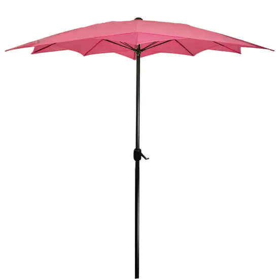 Northlight 8.85ft Outdoor Patio Lotus Umbrella with Hand Crank, Pink {5}